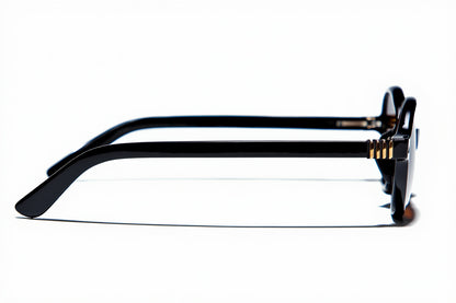 Oval Black sunnies with black lenses - Side angle 2